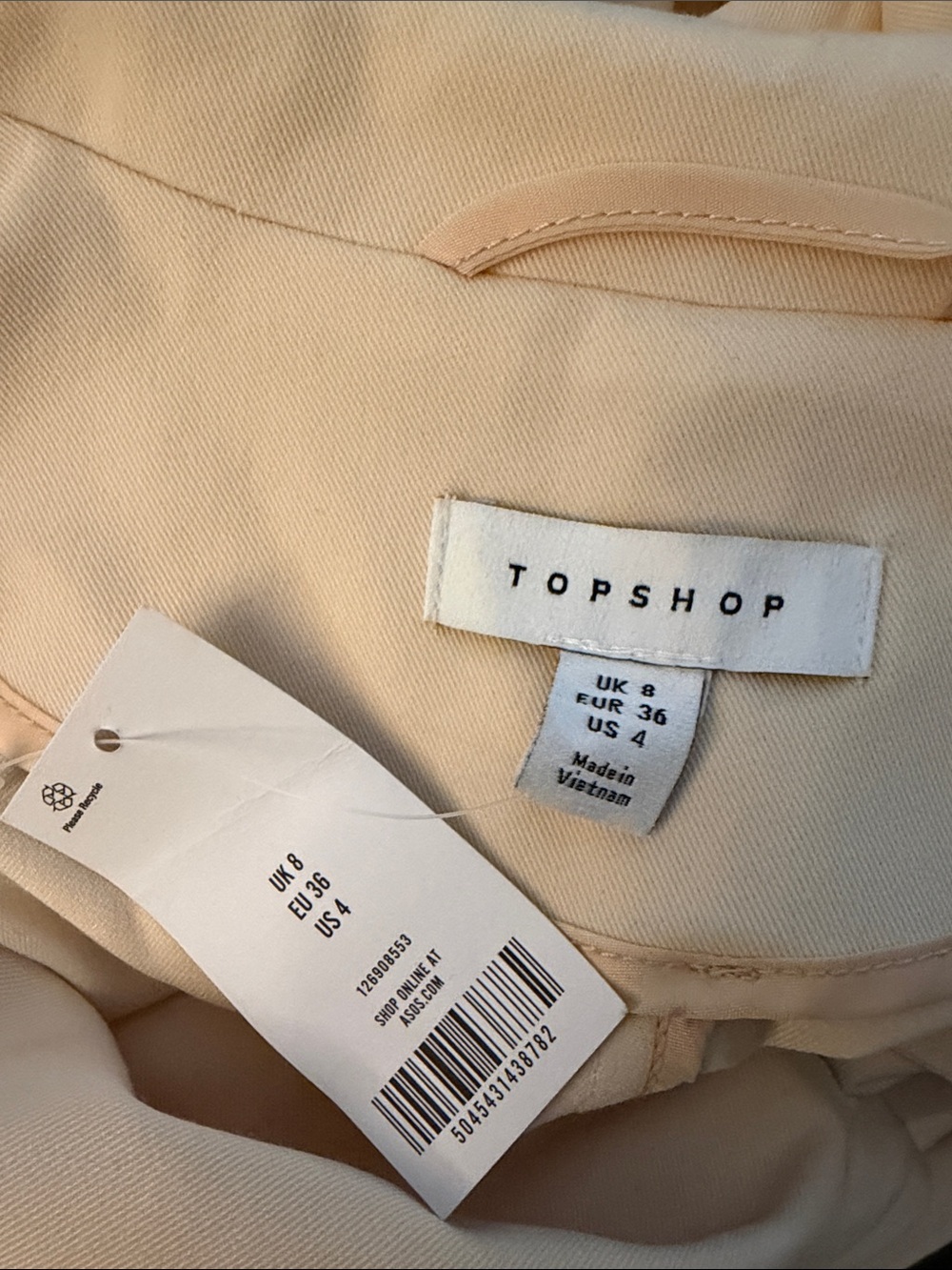 Topshop NWT Cream Trench Coat Belted Long Sleeve Jacket Size 4 - Picture 9 of 9